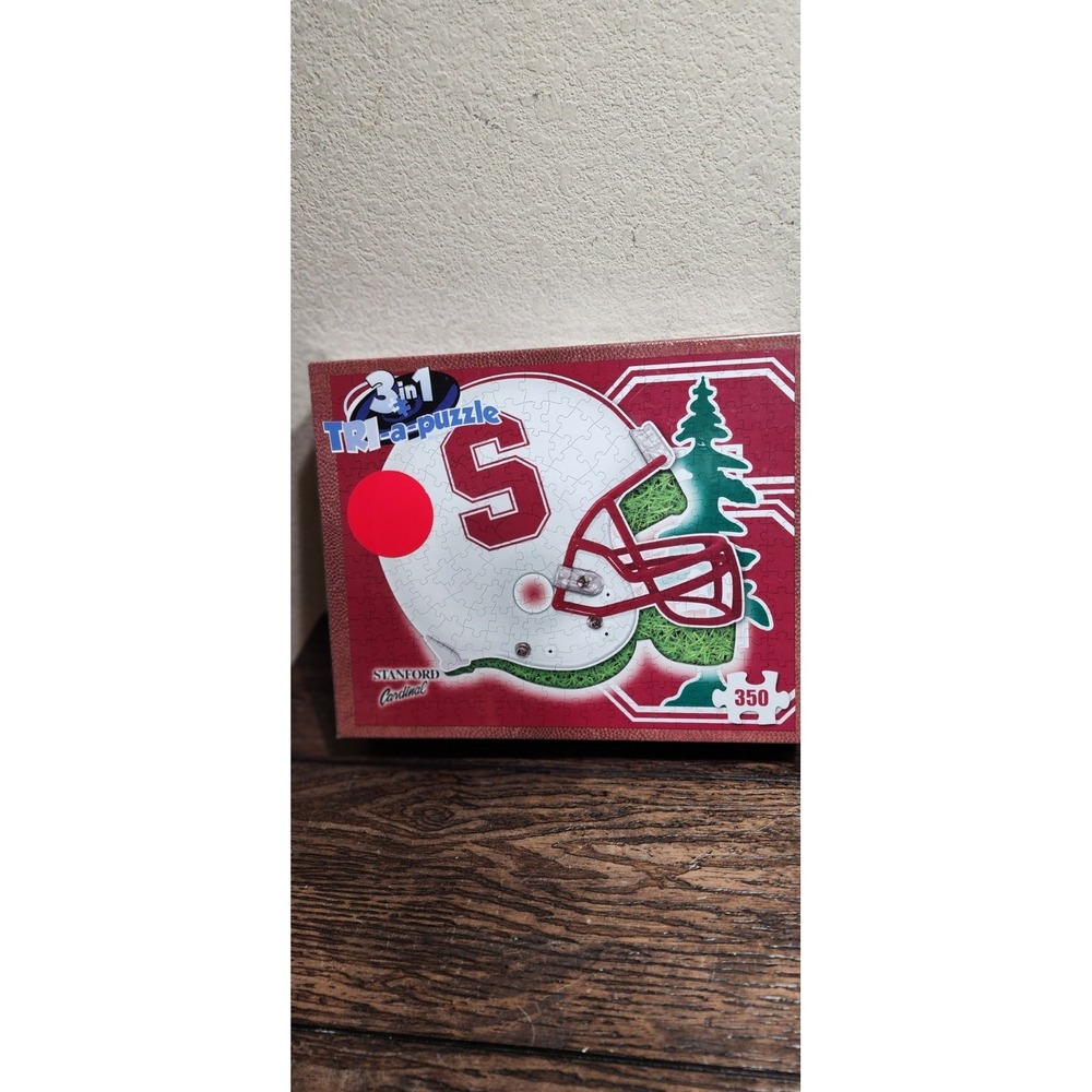 Stanford Cardinal Helmet 22" x 18" 350 piece TRI-a-puzzle 3 In 1 Sealed New